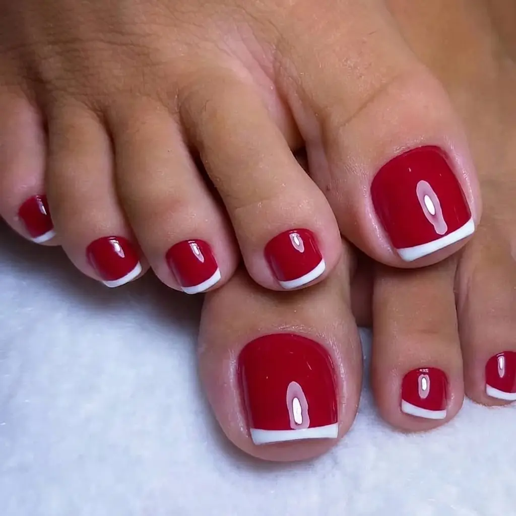 Exemplo visual de esmaltação em gel nos pés